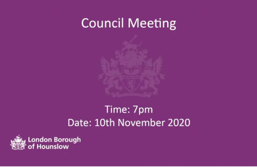 View of the title screen of the virtual borough council meeting