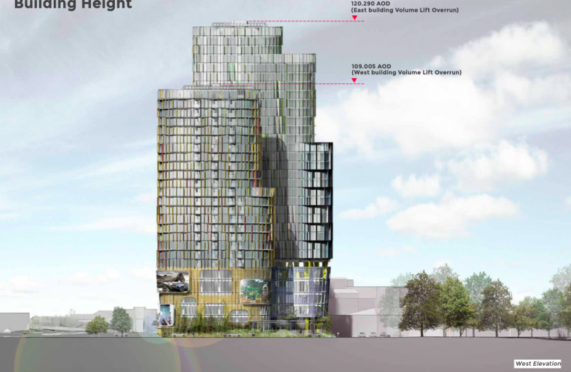 The high-rise Chiswick Curve showing how it would dominate low-rise Chiswick