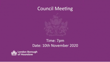 View of the title screen of the virtual borough council meeting