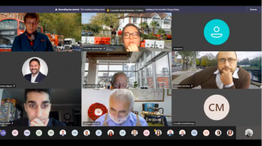View of screen at virtual borough council meeting for motion of no confidence in council leader Steve Curran