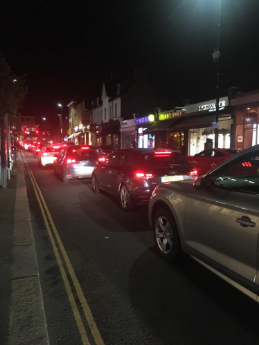 Turnham Green Terrace gridlocked by traffic displaced from Acton Lane